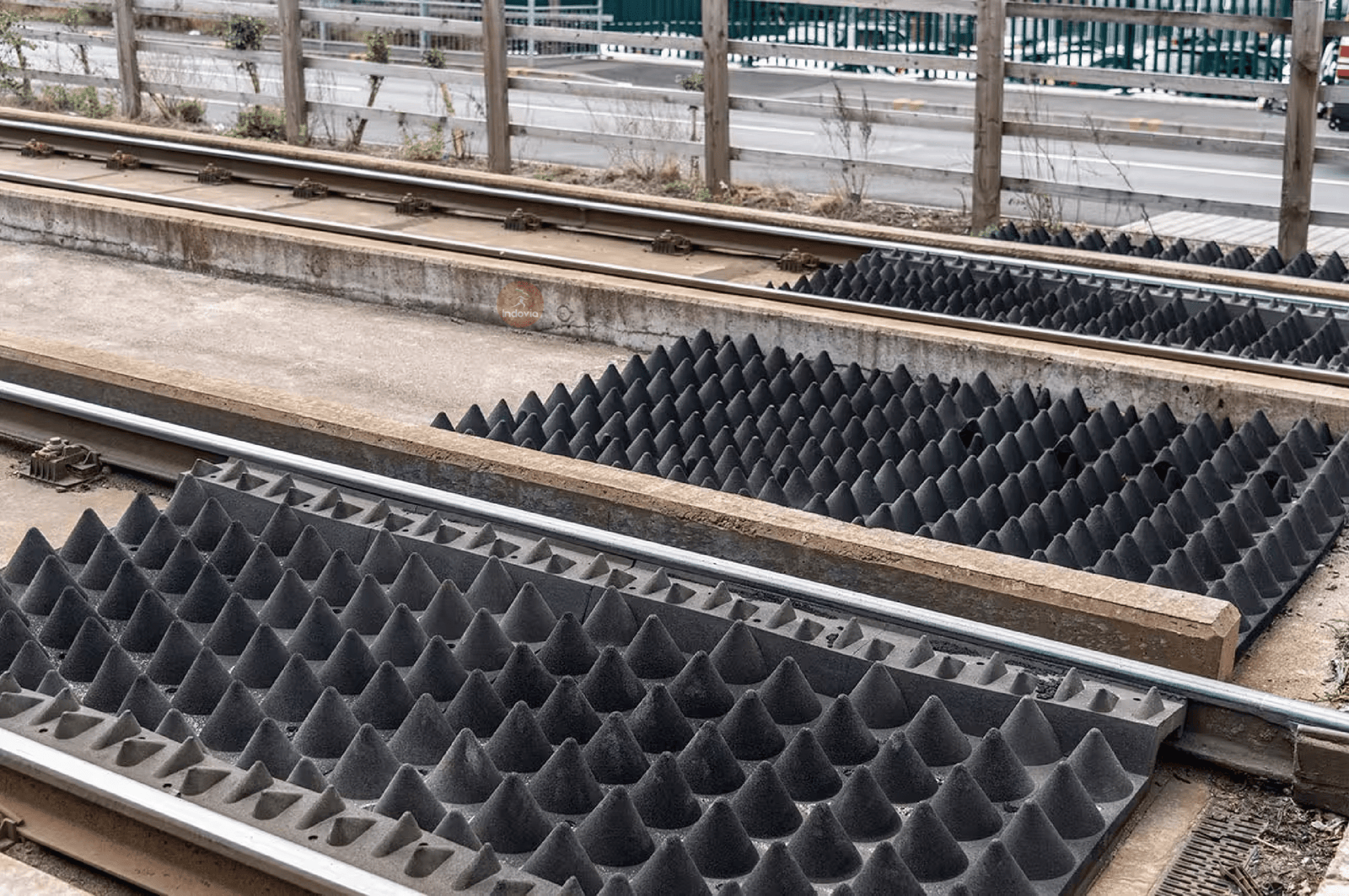Anti-Trespass Panels on concrete at Nottingham Express Transit
